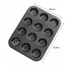 Muffin Kek Kalıbı 12’li Gri Renk
