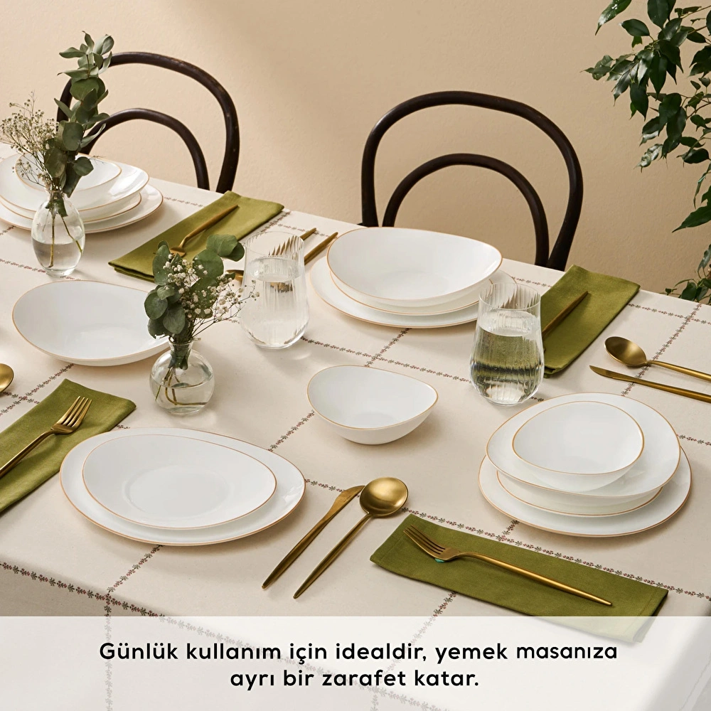 Emsan Pure Gold Cam Yemek Takımı 24 Parça