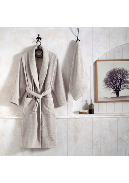 Luxart Tekli Bornoz Mark Bej Core L-XL