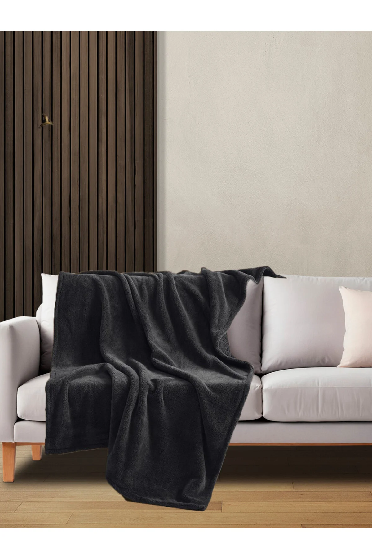 Halime Sultan Tek Kişilik Wellsoft Siyah Battaniye