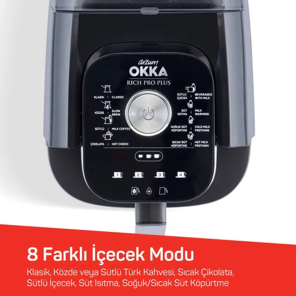 Arzum Okka Rich Pro Plus Sutanklı Türk Kahvesi Makinesi Krom