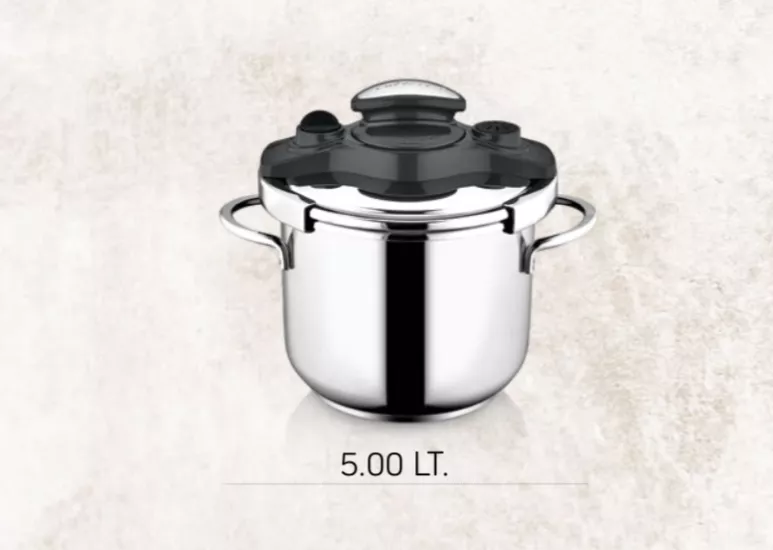 Safinox Klipso Kapaklı Düdüklü 5 Lt.