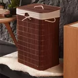 Bambu Çamaşır Sepeti Dikdörtgen Kiremit Renk