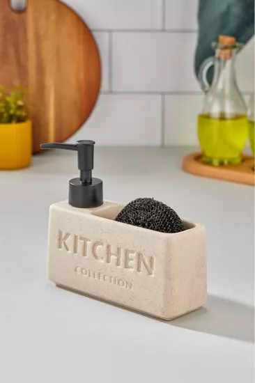 Stoneware Sabunluk Tel Fırçalı Bej