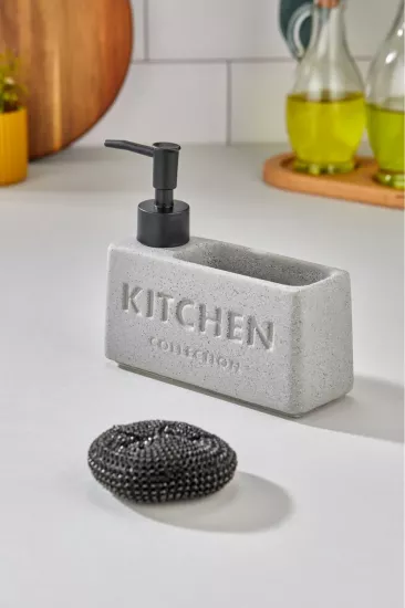 Stoneware Sabunluk Tel Fırçalı Gri