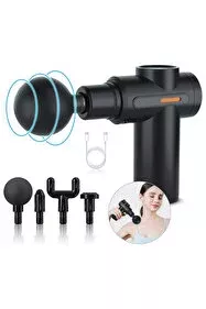 Titreşimli Masaj Aleti 6 Hız Ayarlı 4 Başlıklı Premium