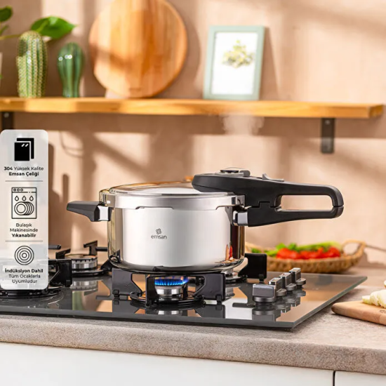 Emsan Fast Cooker Çift Emniyetli Düdüklü Tencere 4 Lt