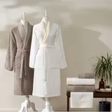 Pure Soft 6 Parça Bornoz Seti Bej - Koyu Bej M/L - L/XL