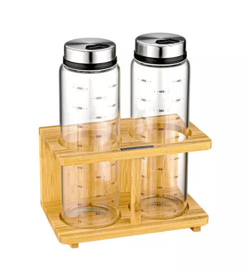 Bambum 2’li Borosilikat Stantlı Yağdanlık