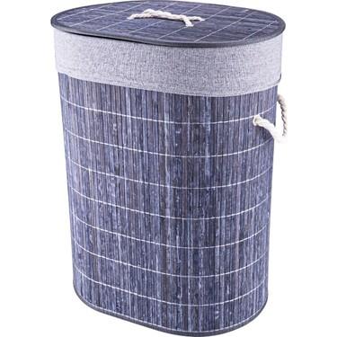 Bambum Linen Çamaşır Sepeti Oval Gri