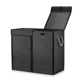 Kumaş 2’li Çamaşır Sepeti Siyah