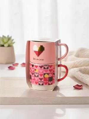 Porselen Kalp Kupa 2’li 400 ml.