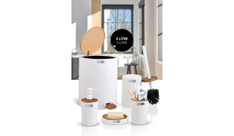 Coliseum 5’li Banyo Seti Ahşap Beyaz