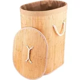 Bambum Linen Çamaşır Sepeti Oval Hasır