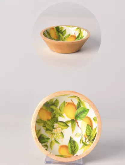 Mango Ağacı Kase 25 cm Limon Desenli