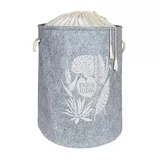 Keçe Büzgülü Gri Sepet