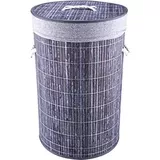 Bambum Linen Çamaşır Sepeti Yuvarlak Gri
