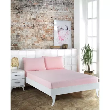 Luxart 120x200 Fitted Çarşaf Pembe