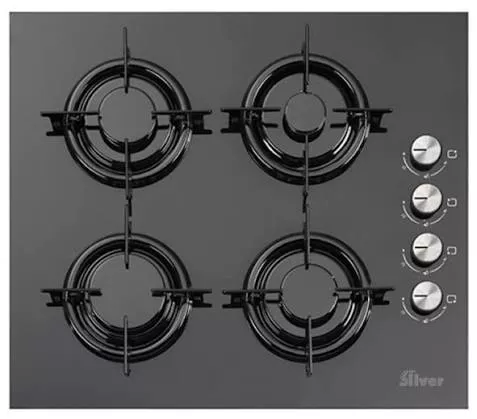 Silver Ankastre Cam Ocak Siyah