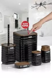 Okyanus Luna 5’li Banyo Seti Ahşap Siyah