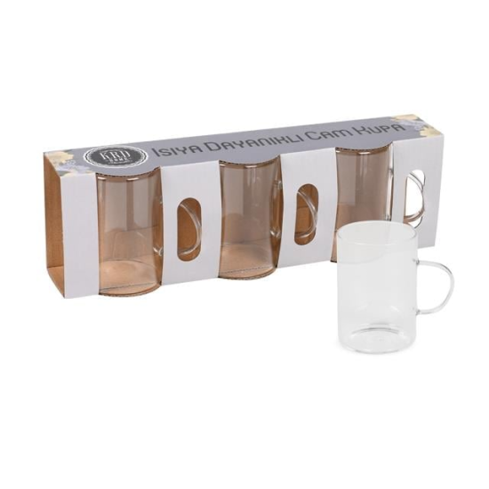 Krd Home Isıya Dayanıklı 3’Lü Cam Kupa