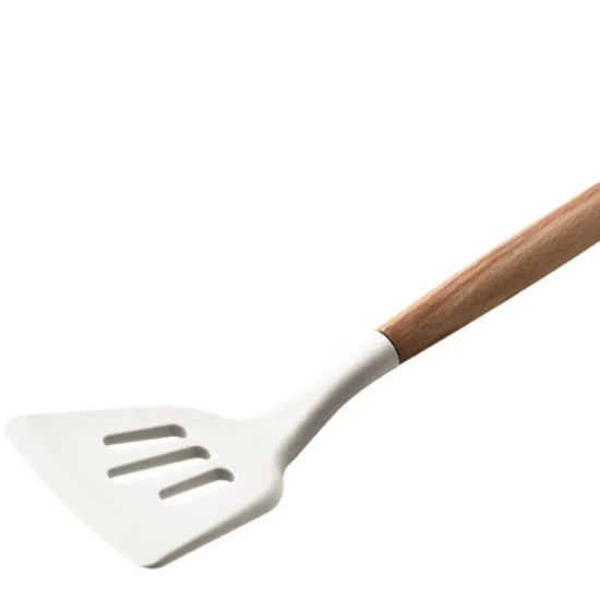 Bambu Saplı Silikon Delikli Spatula
