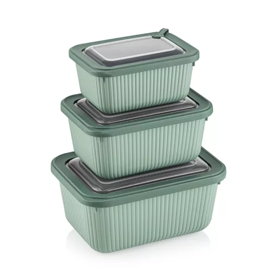 Line Dikdörtgen 3’lü Saklama Kabı