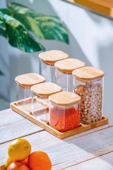 Acar Malibu 6’lı Bambu Standlı Baharatlık