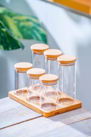 Acar Malibu 6’lıı Bambu Standlı Baharatlık