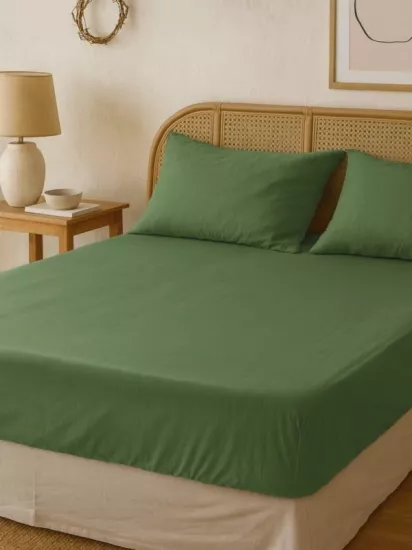 Luxart 180x200 Fitted Çarşaf Yeşil