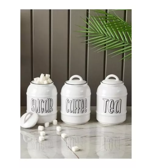 Lüks 3’lü Seramik Kahve & Şeker & Çay