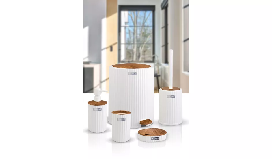 Okyanus Coliseum 5’li Banyo Seti Ahşap Beyaz