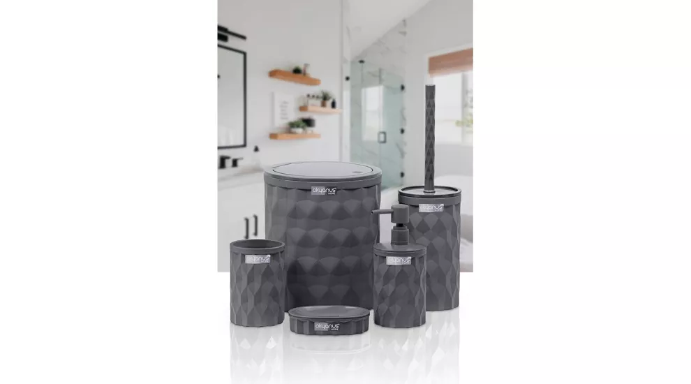 Okyanus Diamond 5’li Banyo Seti Antrasit
