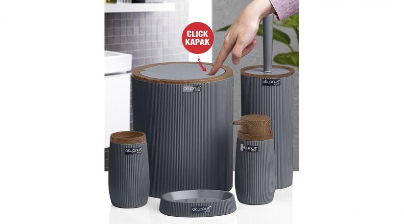 Okyanus Bella 5’li Banyo Seti Ahşap Antrasit