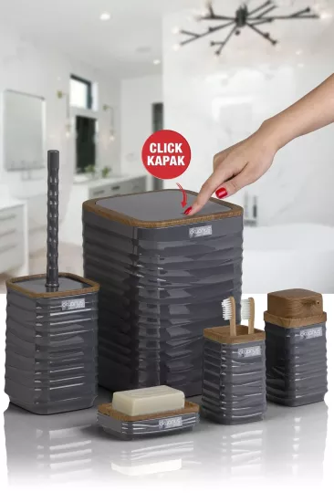Okyanus Luna 5’li Banyo Seti Ahşap Antrasit