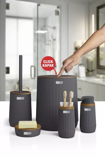 Nida 5’li Banyo Seti Ahşap Antrasit