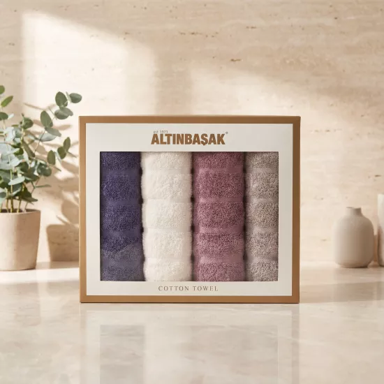 Altınbaşak Monna 4’lü Pamuk Havlu Seti 50x90