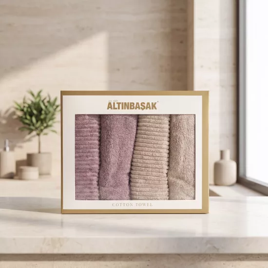 Altınbaşak Lisa 4’lü Pamuk Havlu Seti 50x90