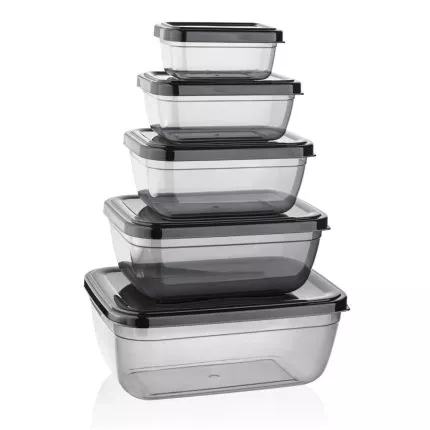 QS 5’li Set Diktörtgen Renkli Kapaklı