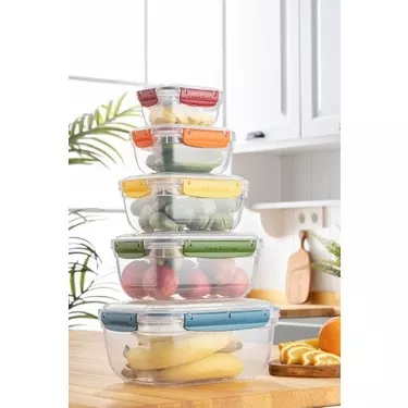 QS 5’li Set Kilitlenebilir Renkli Kapaklı