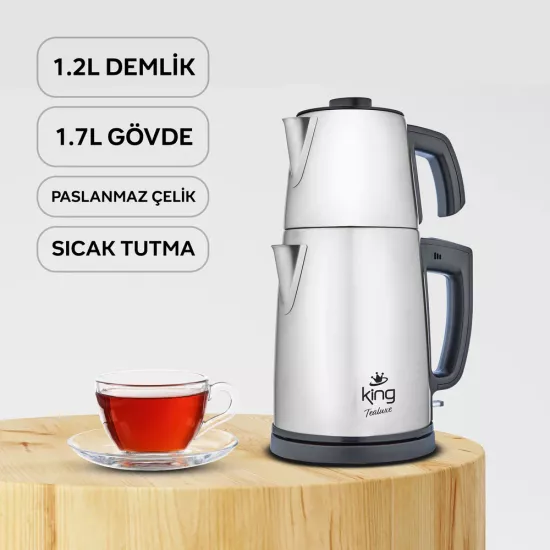 King Tealuxe Çelik Çay Makinesi İnox
