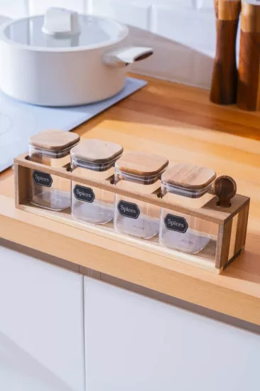 Acar Calix 4’lü Standlı Baharatlık Takımı