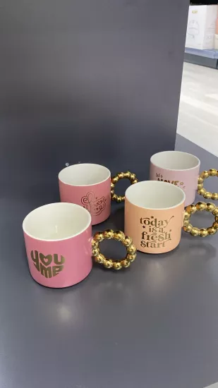 Mat Gold & Desenli Kupa 300 ml.